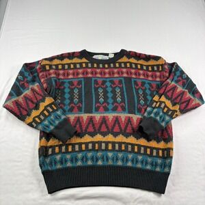 Vintage 90s Sergio Sweater Mens Medium Aztec Pullover Grandpa Knit‎ Biggie